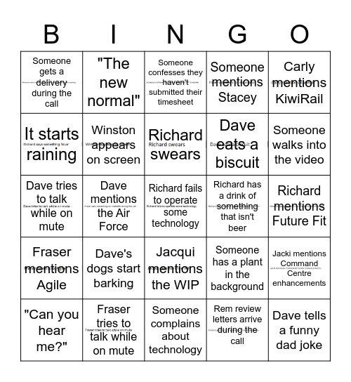 What happens in MSO stays in MSO Bingo Card