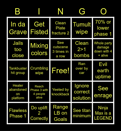 Titan Fun! Bingo Card