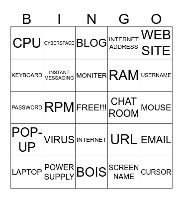 COMPUTER SCIENCE Bingo Card