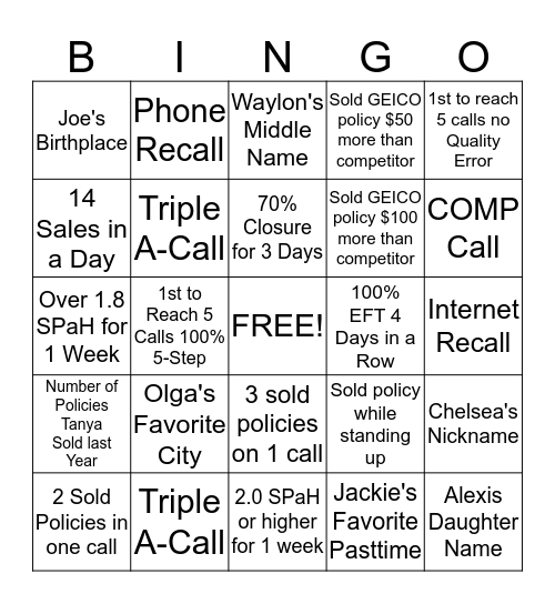 BOAT BINGO Card