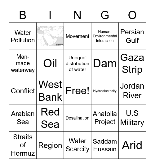Environmental Issues in Southwest Asia Bingo Card
