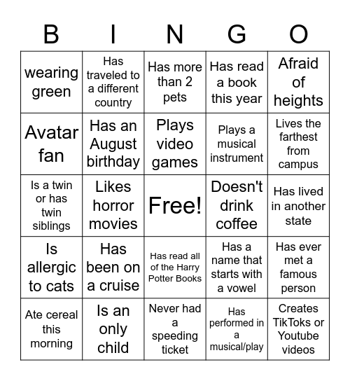 ASAP - Flex Friday Bingo Card