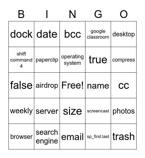 Lab Basics Bingo Card