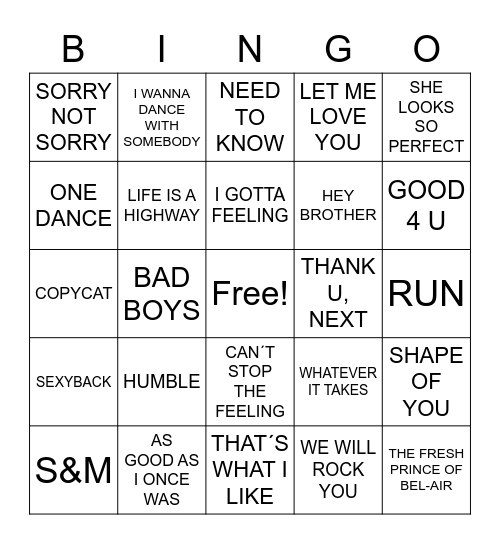 MUSIKKBINGO Card