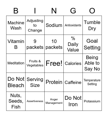 Look Out for #1! Bingo Card