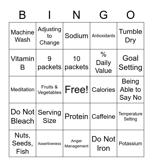 Look Out for #1! Bingo Card