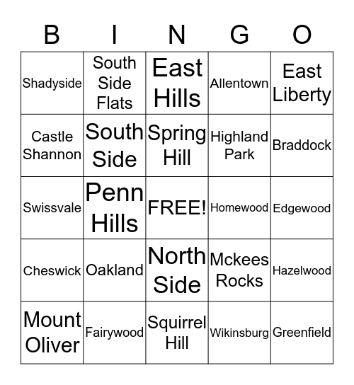 Who has lived in . . .  Bingo Card