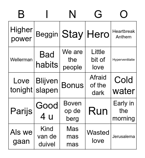 Introkamp Bingo Card