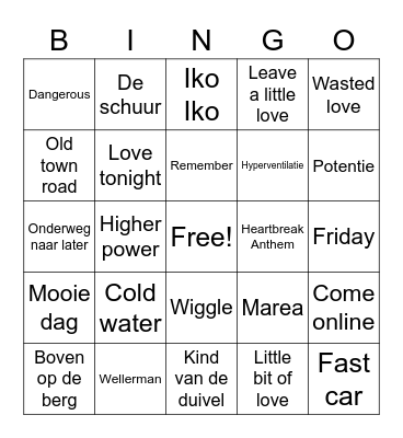 Introkamp Bingo Card