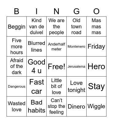 introkamp Bingo Card