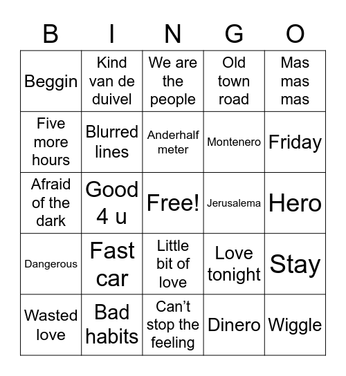 introkamp Bingo Card