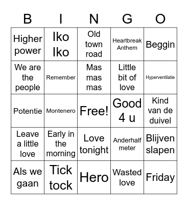 Introkamp Bingo Card