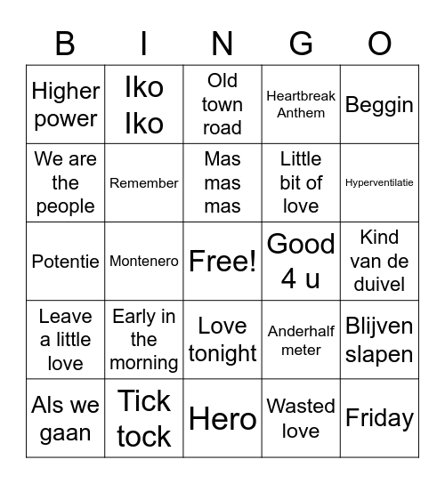 Introkamp Bingo Card