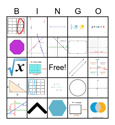 Welcome to Geometry Bingo Card