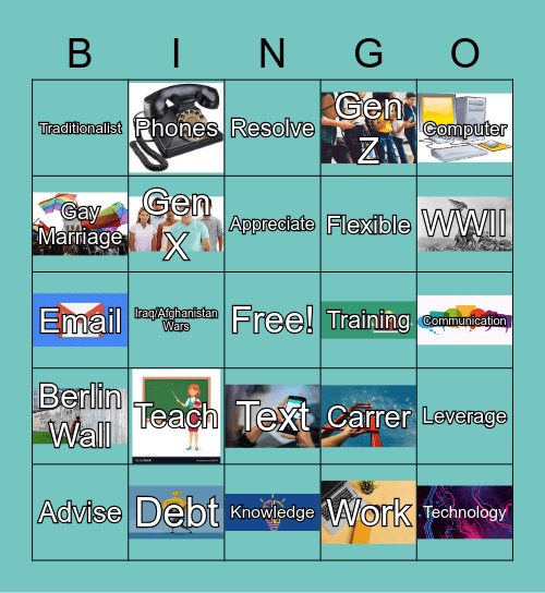 Generations in The Workforce Bingo Card