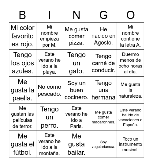 Amistades Bingo Online
