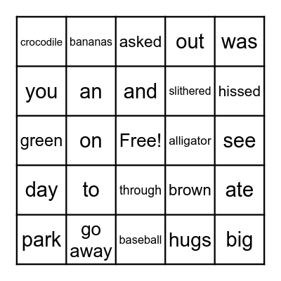 Max's Words Bingo Card