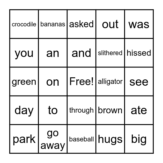Max's Words Bingo Card