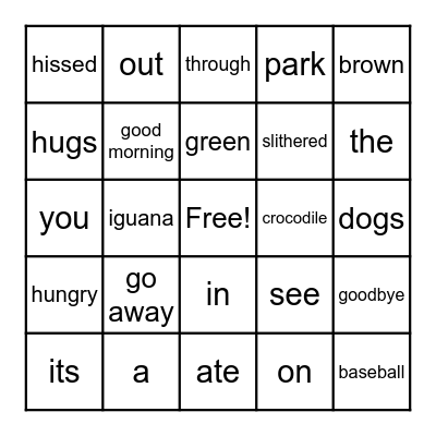 Max's Words Bingo Card