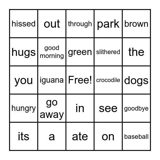 Max's Words Bingo Card