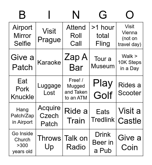 Czech 2021 Bingo Card