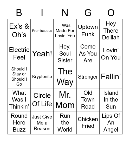 Music Bingo 111 Bingo Card