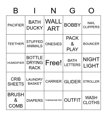 BABY BINGO Card