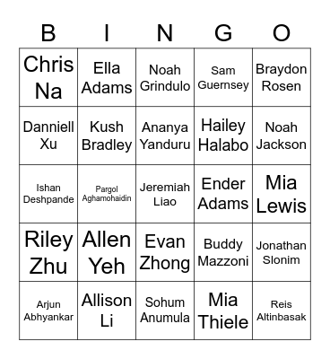 Getting to Know Us 2021 Bingo Card