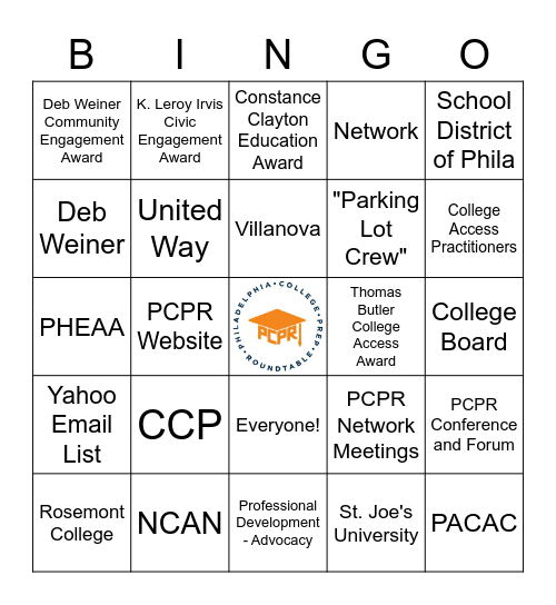 PCPR Trivia Bingo Card