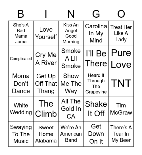 Music Bingo 17 Bingo Card