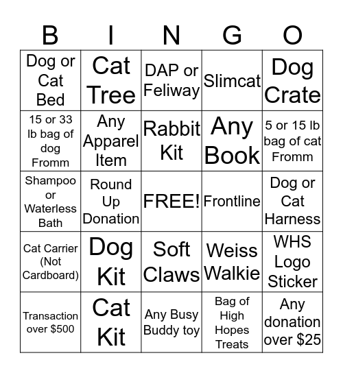 Animal Antics Bingo! Bingo Card