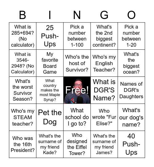 Chayce's Bingo I Bingo Card