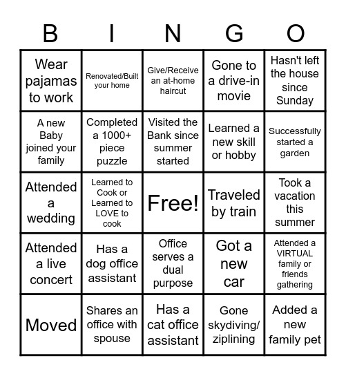 Get to Know Your Coworkers - Pandemic Bingo Card