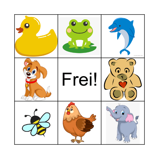 Tieren Bingo Card