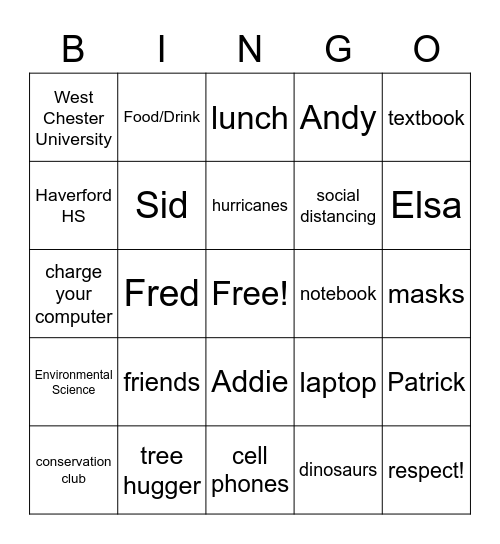 YENSERNATION Bingo Card