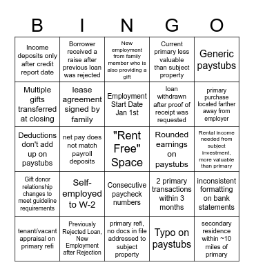 Red Flag Bingo! Bingo Card