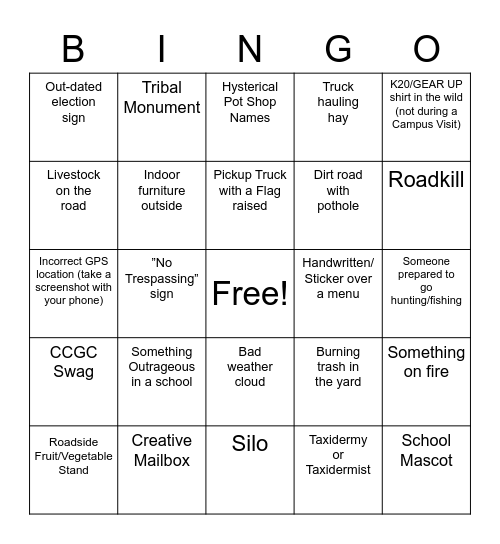 gums Bingo Card