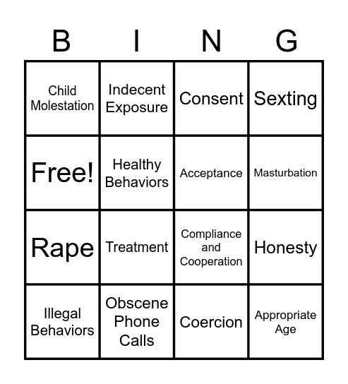 Pathways Bingo Card