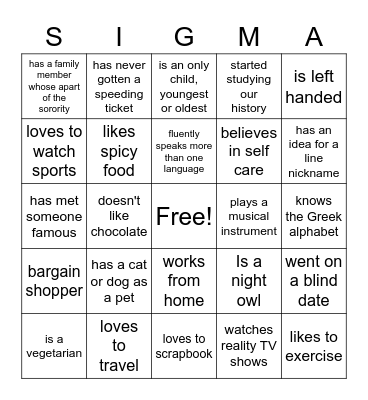 I'm A W.I.S.E. WOMAN Bingo Card