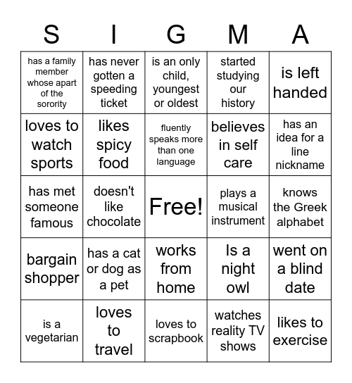 I'm A W.I.S.E. WOMAN Bingo Card