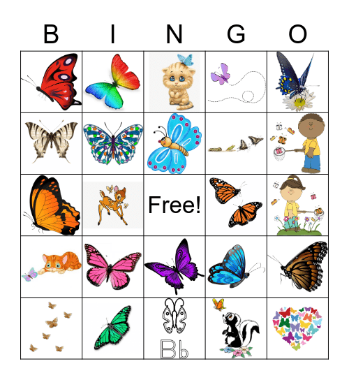 BUTTERFLY Bingo Card