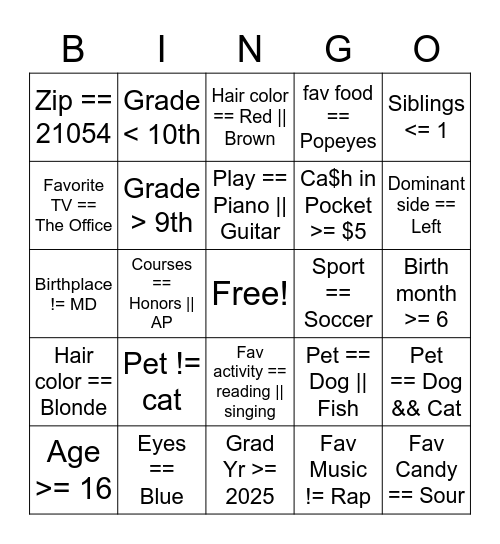 FOCS Boolean Bingo Card