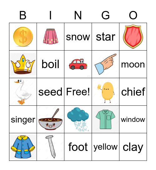 Phonics 4 Bingo Card