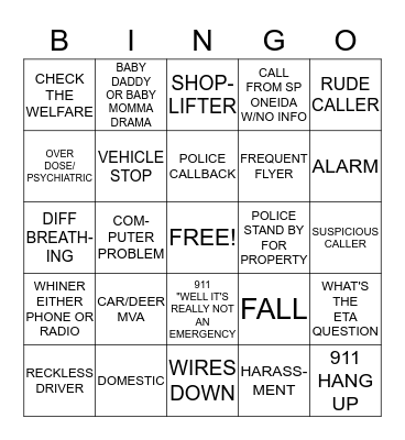 DISPATCH BINGO Card