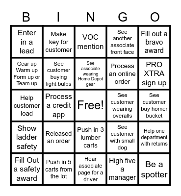 WORKING INFOCUS Bingo Card