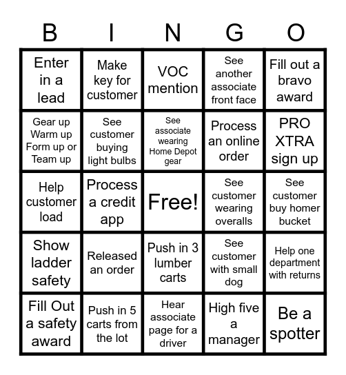 WORKING INFOCUS Bingo Card