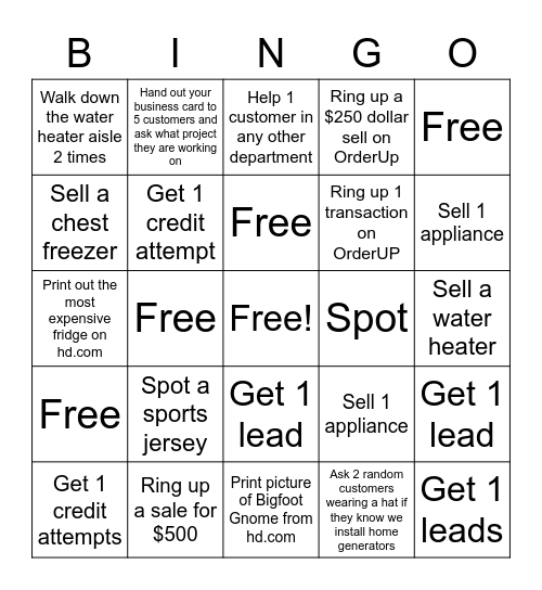 Specialty Bingo Jam Bingo Card