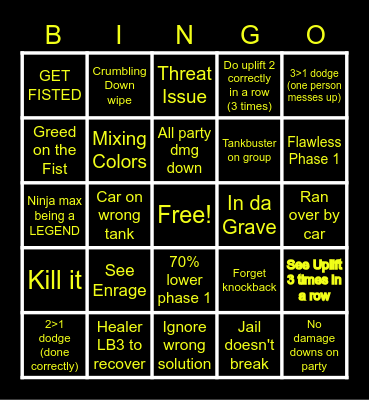 Titan Fun Bingo Card