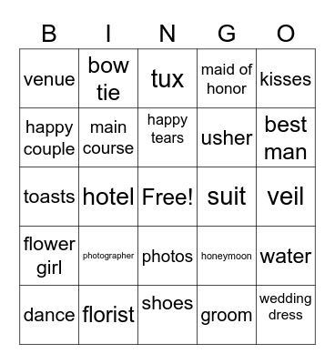 GREAT SCOTT TYING THE KNOT Bingo Card