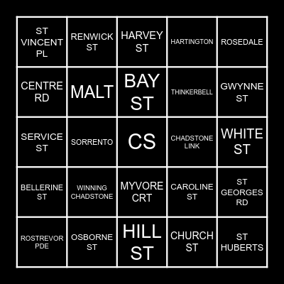 CERA STRIBLEY BINGO Card